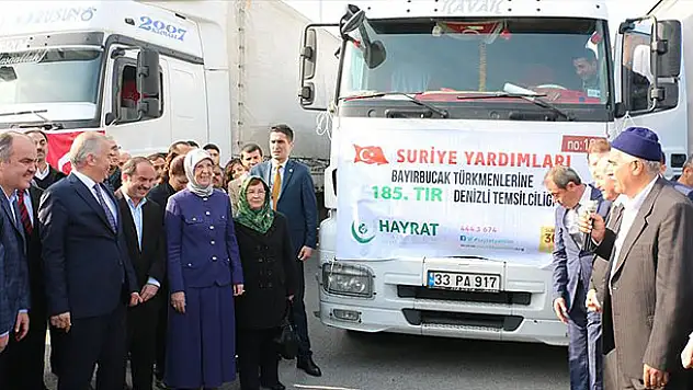 Türkmenlere 28 tır insani yardım malzemesi gönderildi