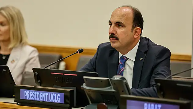 UCLG Başkanı Altay, BM genel merkezinde dünya belediyelerine seslendi: Her ortamda Filistinlilerin sesi olmaya devam edeceğiz