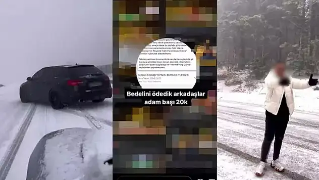 Uludağ'da drift atan 4 sürücüye 81 bin 368 TL ceza
