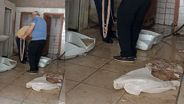 Umumi tuvalette bağırsak temizlediler
