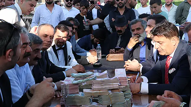 Van'daki aşiret düğününde takı merasimi dudak uçuklattı
