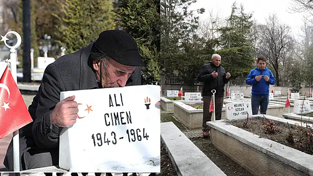 Yakınlarının kabrinin Konya Şehitliği'nde olduğunu öğrenen iki aileden hüzünlü ziyaret
