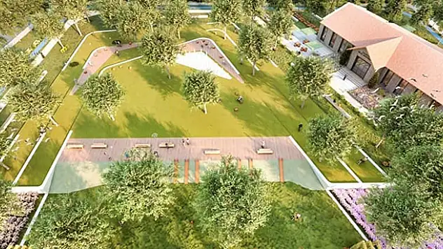 Yalıhüyük Belediye Başkanı Hasan Koçer, Millet Bahçesi inşaatını inceledi
