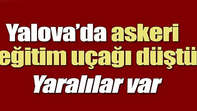 Yalova'da askeri eğitim uçağı düştü