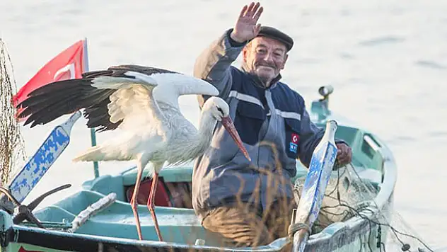 Yaren leylek ile Adem amca 10'uncu kez buluştu