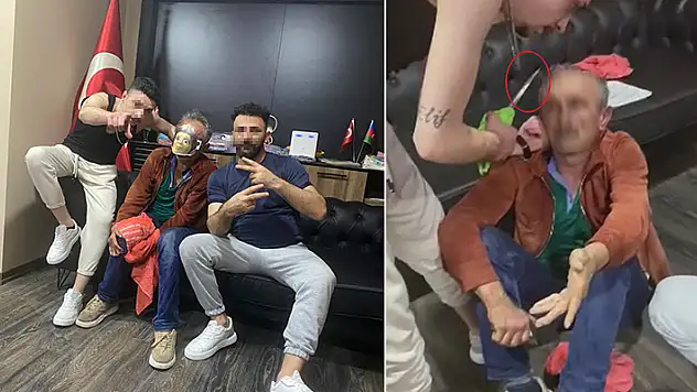 Yaşlı adamı rehin alıp dövdüler, kulağını kesmekle tehdit edip o anları kaydettiler

