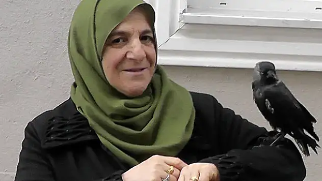 Yavruyken balkonuna düşen kargaya çocuğu gibi bakıyor