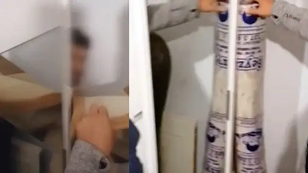 Yer: Kayseri! Uyuşturucu şüphelisi halının arkasından çıktı
