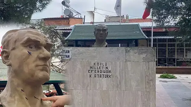 Yer: Manisa! Baltayla Atatürk büstüne saldırı
