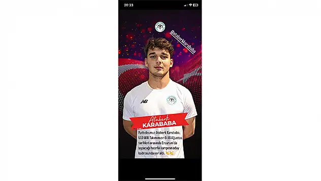 Yeşil-Beyazlı Ataberk Karababa U-19 Milli takıma davet edildi