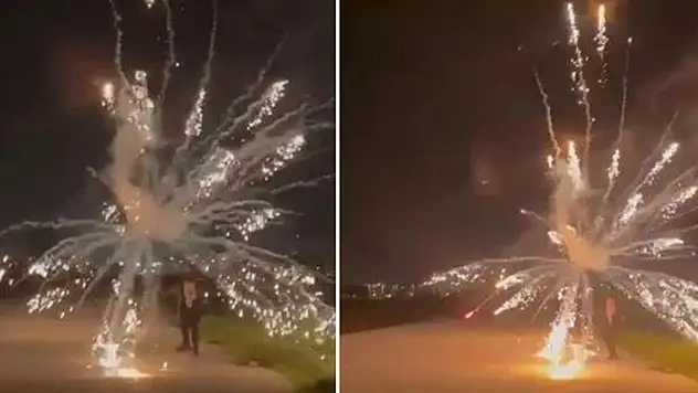 Yılbaşını kutlarken havai fişek elinde patladı!