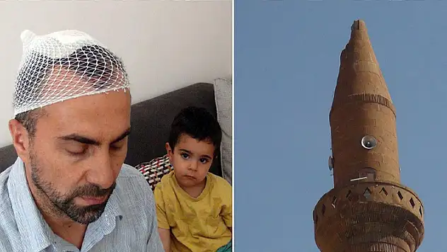 Yıldırım düşen caminin minaresi zarar gördü, müezzin yaralandı
