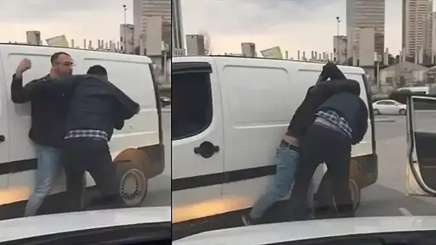 Yol verme kavgasında yumruklar havada uçuştu
