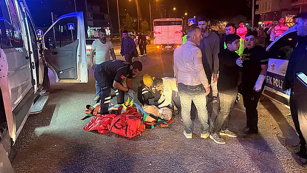 Yolun karşısına geçerken kamyonetin çarptığı bir kişi yaralandı