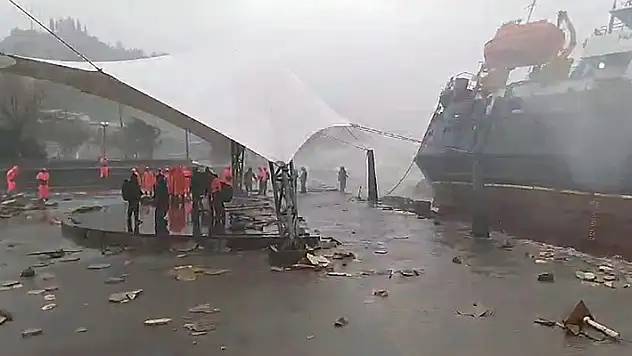 Zonguldak'ta sağanak ve fırtına ağaçlar devrildi, gemi karaya oturdu 

