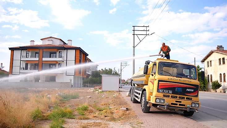 Karatay Belediyesi haşereye karşı havadan savaşıyor
