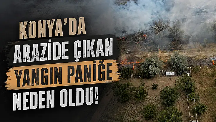 Konya'da arazide çıkan yangın paniğe neden oldu!