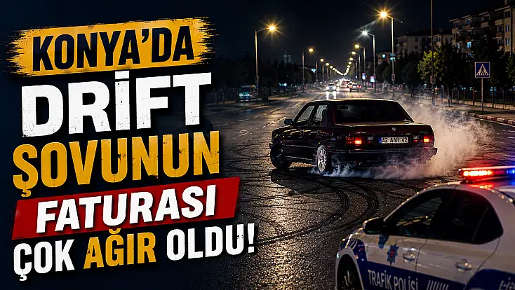 Konya'da drift şovunun faturası çok ağır oldu!