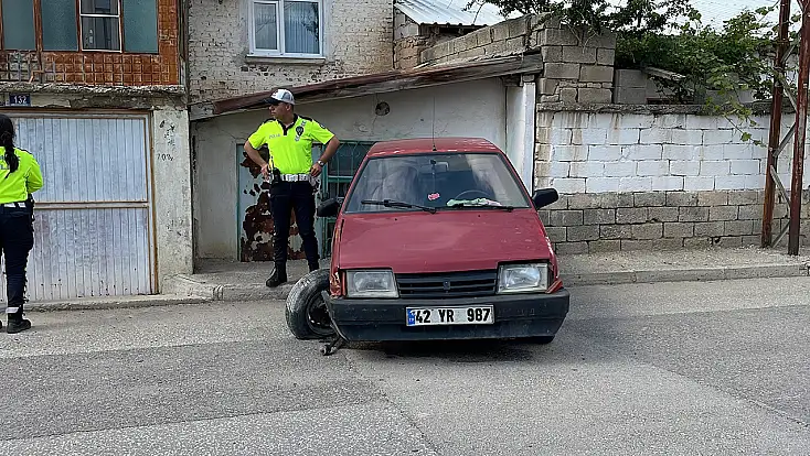 Konya'da 'dur' ihtarına uymadı, kaçarken kaza yaptı