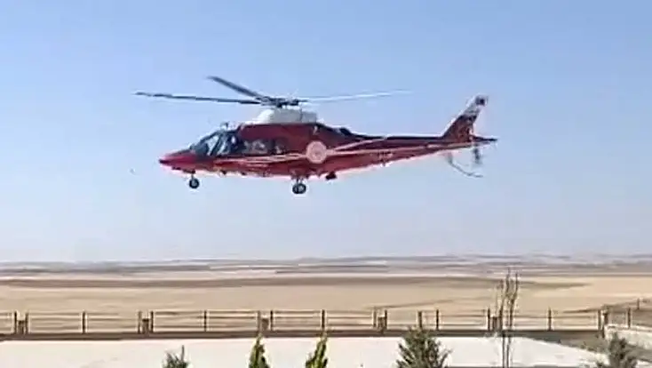 Konya'da hava ambulansı rahatsızlanan hastanın yardımına yetişti