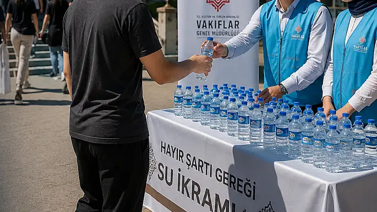 Konya'da ‘hayır şartı’ kapsamında YKS adaylarına su dağıtıldı