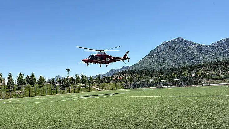 Konya'da kalp krizi geçiren hastanın imdadına hava ambulansı yetişti
