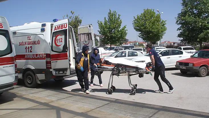 Konya'da korkutan kaza! Kontrolden çıkan araç araziye savruldu
