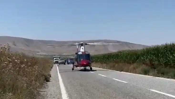 Konya'da vurulan yaralıyı ambulans helikopter yetiştirdi