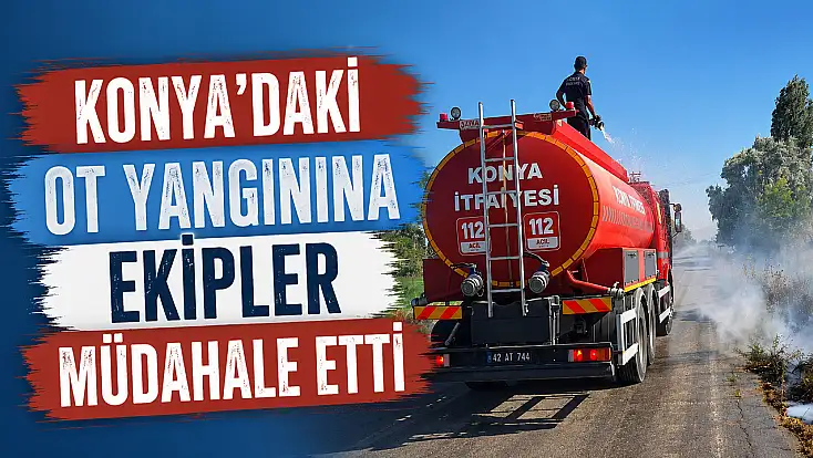 Konya'daki ot yangınına ekipler müdahale etti