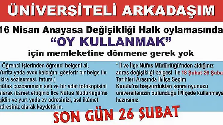 AK Parti Konya'dan seçmen listesi ve üniversiteli seçmen uyarısı