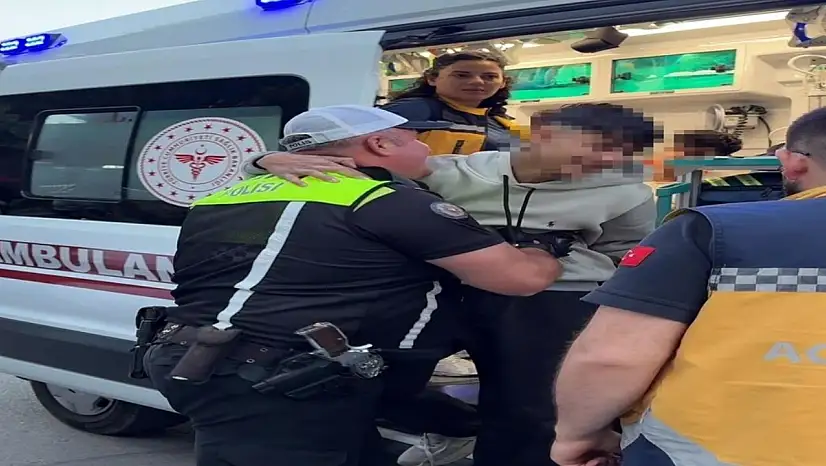 Kaçan motosiklet sürücüsü, kazadan sonra polise sarılıp ağladı
