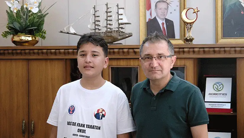 Konya'da LGS sınavında tam puan alan öğrencinin başarısı