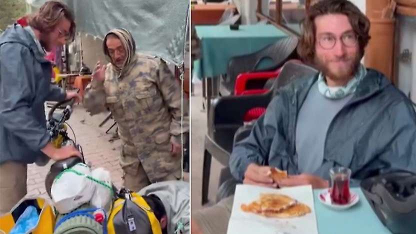 Bisikletli Fransız gezgine Konyalılardan yardım eli
