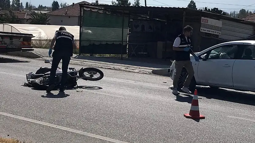 Konya'da feci kaza! Otomobilin çarptığı motosikletin sürücüsü ağır yaralandı