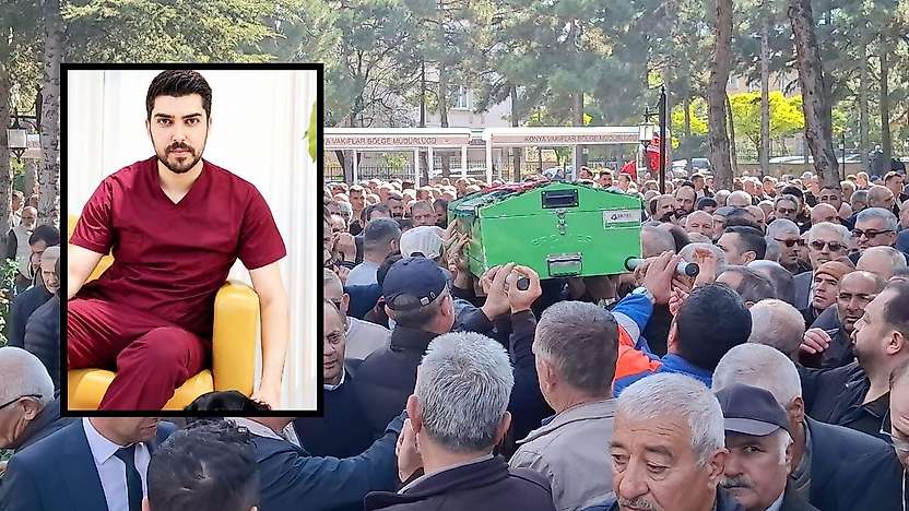 Konya'da kahvehaneye açılan ateşle ölen veteriner defnedildi