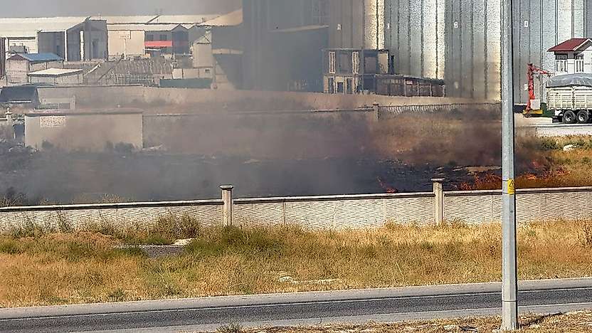 Konya'da ot yangını paniği