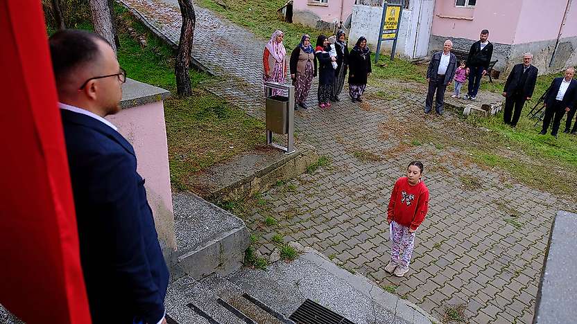 Konya'da tek öğrencili okulda duygulandıran Cumhuriyet töreni