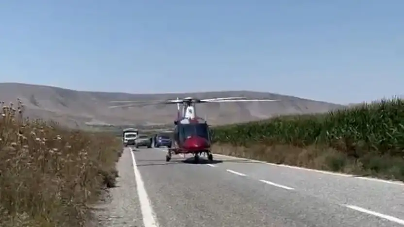 Konya'da vurulan yaralıyı ambulans helikopter yetiştirdi