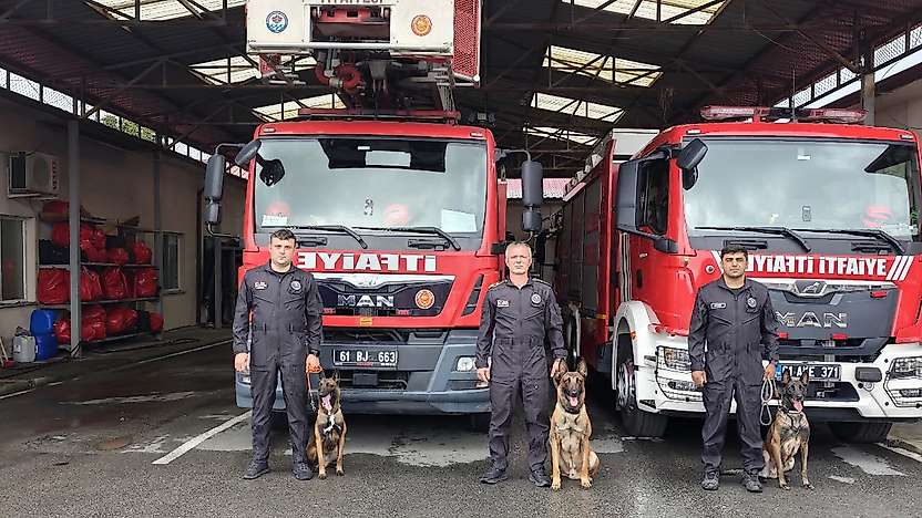 Konya itfaiyesi Trabzon'da K-9 eğitimine katıldı