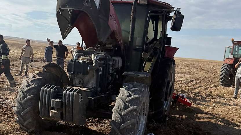 Konya Kulu'da yanan traktörde maddi hasar oluştu