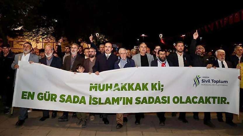 Soykırımcı İsrail Konya'da lanetlendi