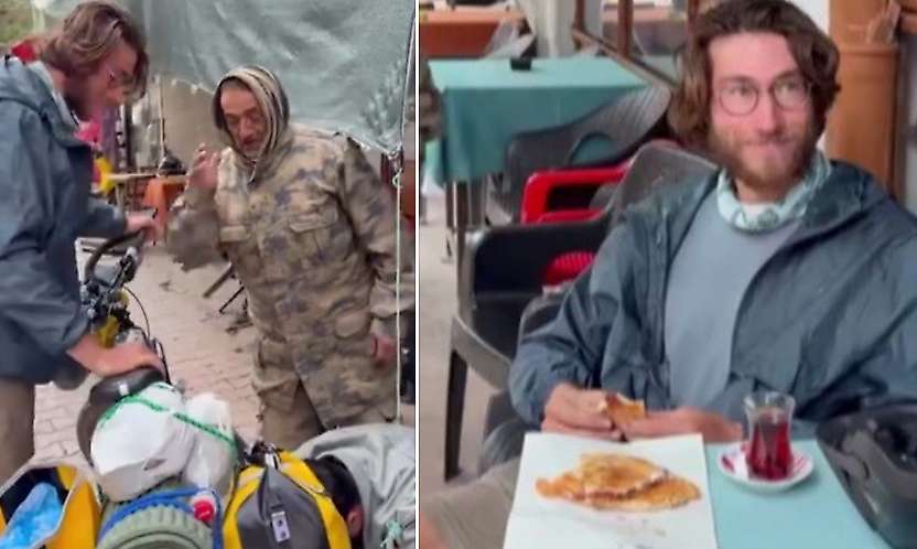 Bisikletli Fransız gezgine Konyalılardan yardım eli