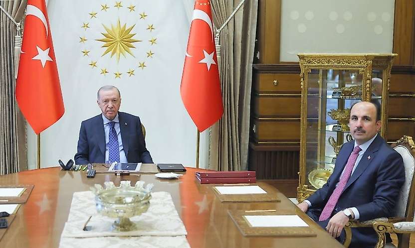 Cumhurbaşkanı Erdoğan, Başkan Altay'ı külliyede kabul etti