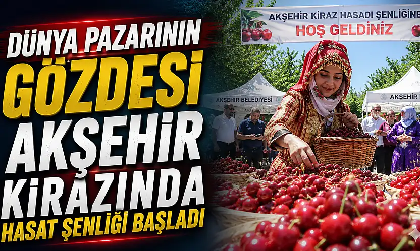 Dünya pazarının gözdesi Akşehir kirazında hasat şenliği başladı