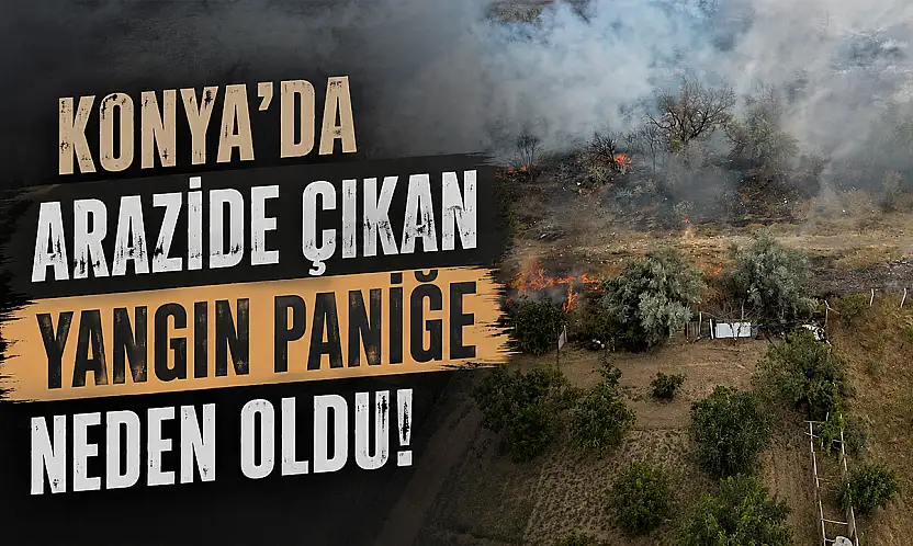 Konya'da arazide çıkan yangın paniğe neden oldu!