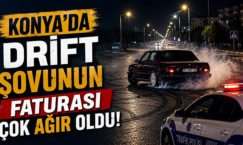 Konya'da drift şovunun faturası çok ağır oldu!