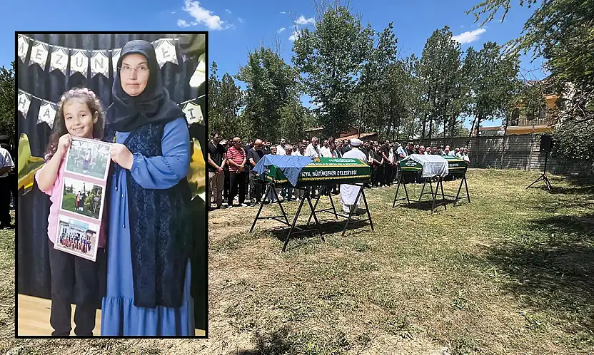 Konya'da feci kazada hayatını kaybeden anne ve kızı defnedildi