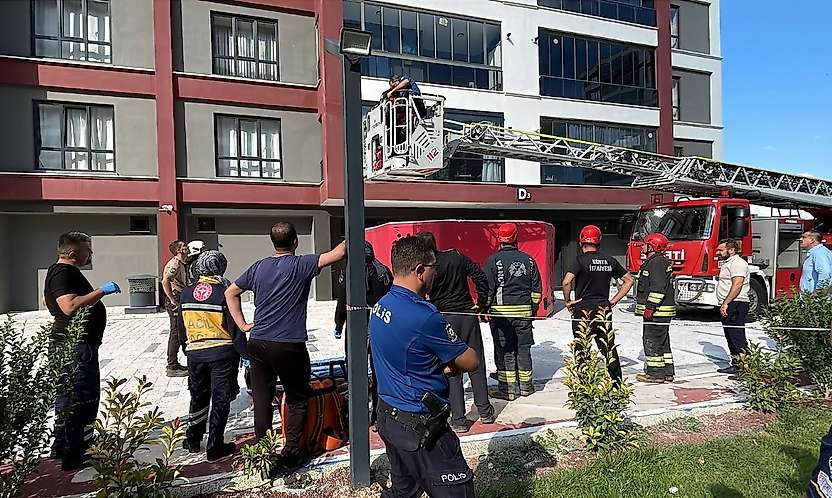 Konya'da intihara alkollü gitti 10. katta sızdı uyudu
