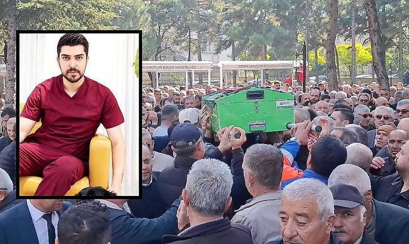 Konya'da kahvehaneye açılan ateşle ölen veteriner defnedildi