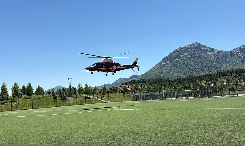 Konya'da kalp krizi geçiren hastanın imdadına hava ambulansı yetişti
